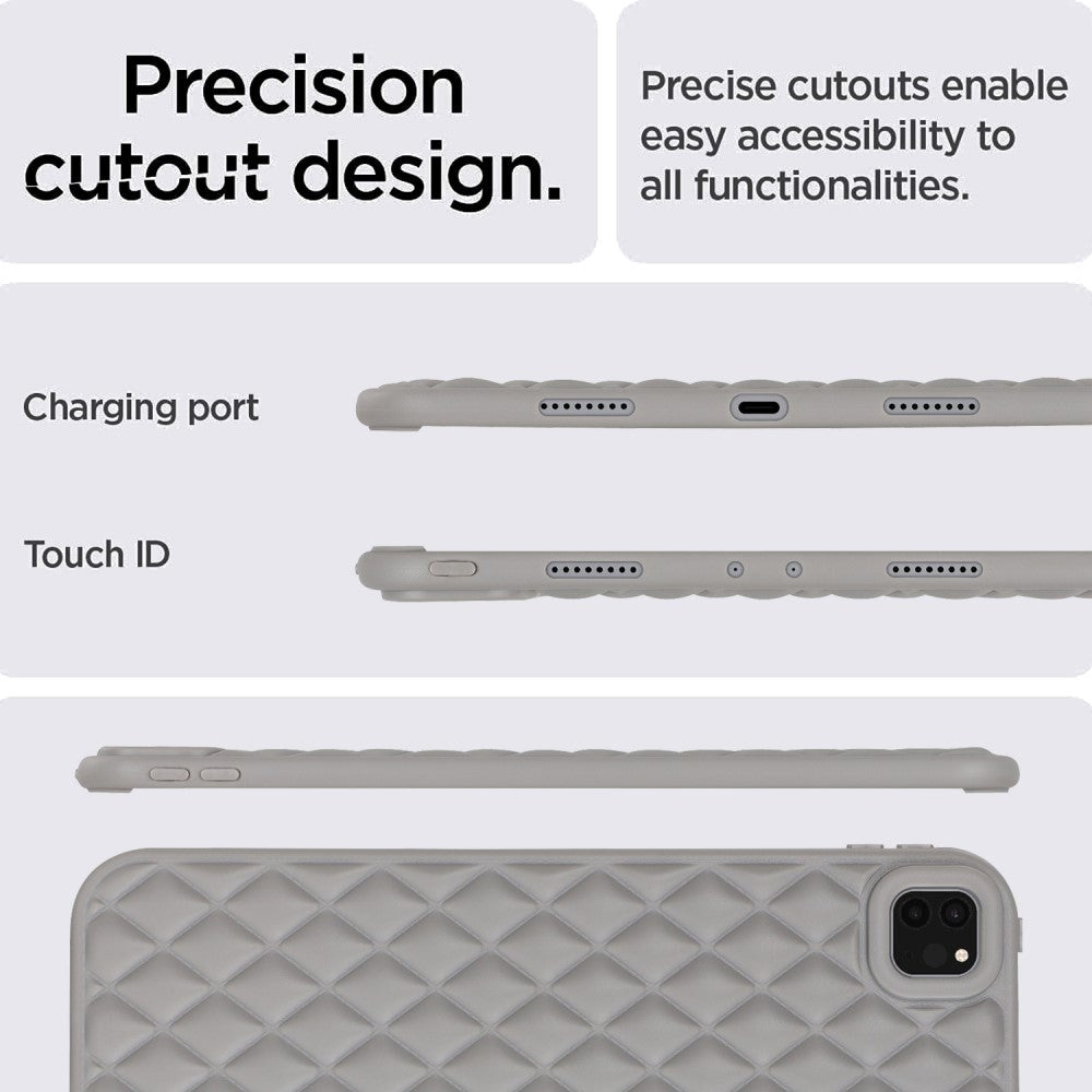 iPad Pro 11" ( 2022 / 2021 / 2020) Fleksibelt Plastik Cover - Rhombe Design - Grå