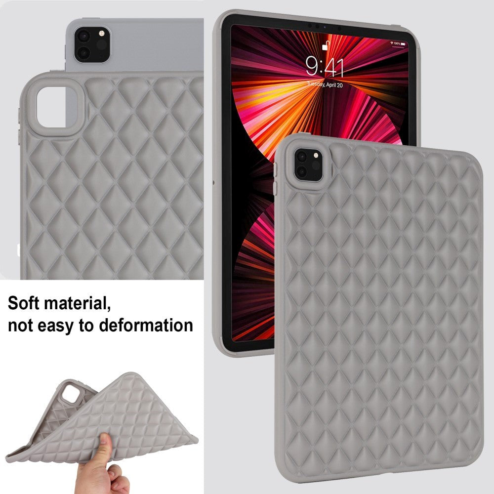 iPad Pro 11" ( 2022 / 2021 / 2020) Fleksibelt Plastik Cover - Rhombe Design - Grå