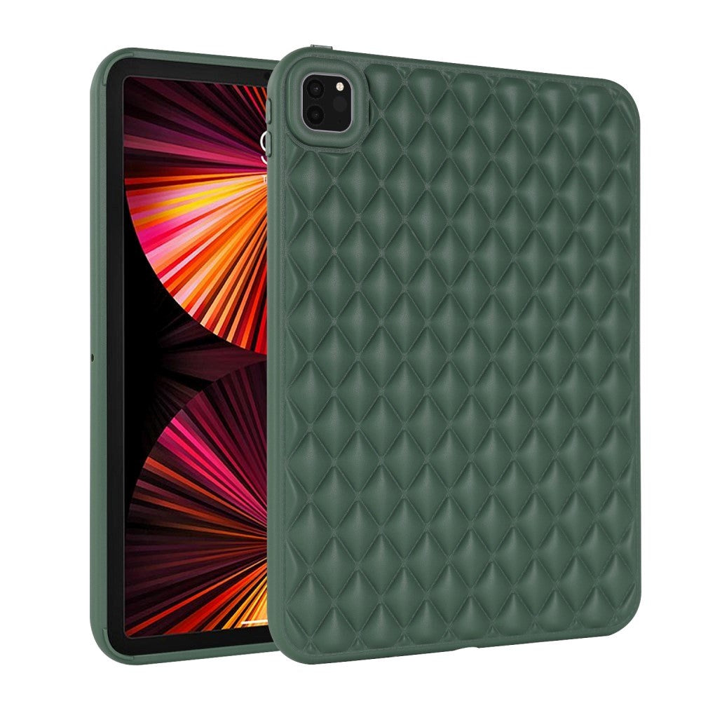 iPad Pro 11" ( 2022 / 2021 / 2020) Fleksibelt Plastik Cover - Rhombe Design - Grøn