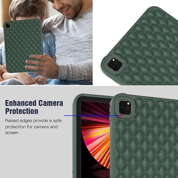 iPad Pro 11" ( 2022 / 2021 / 2020) Fleksibelt Plastik Cover - Rhombe Design - Grøn