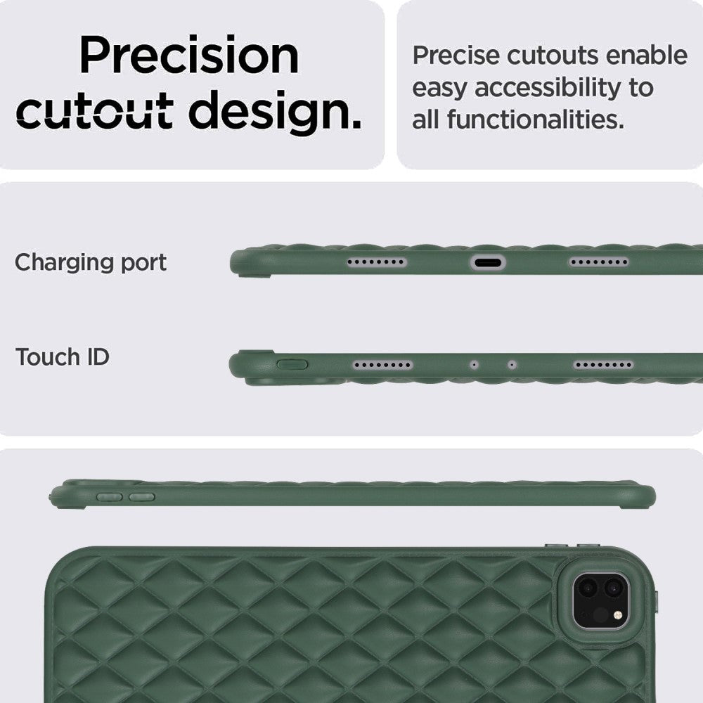 iPad Pro 11" ( 2022 / 2021 / 2020) Fleksibelt Plastik Cover - Rhombe Design - Grøn