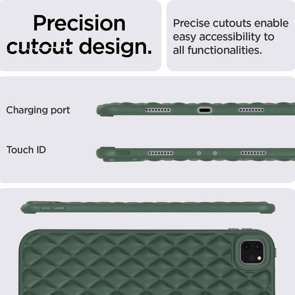 iPad Pro 11" ( 2022 / 2021 / 2020) Fleksibelt Plastik Cover - Rhombe Design - Grøn