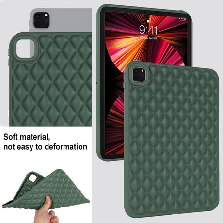 iPad Pro 11" ( 2022 / 2021 / 2020) Fleksibelt Plastik Cover - Rhombe Design - Grøn