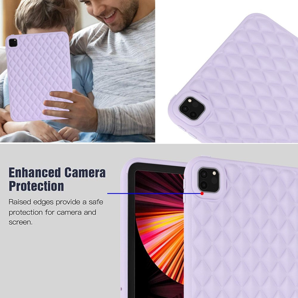 iPad Pro 11" ( 2022 / 2021 / 2020) Fleksibelt Plastik Cover - Rhombe Design - Lilla