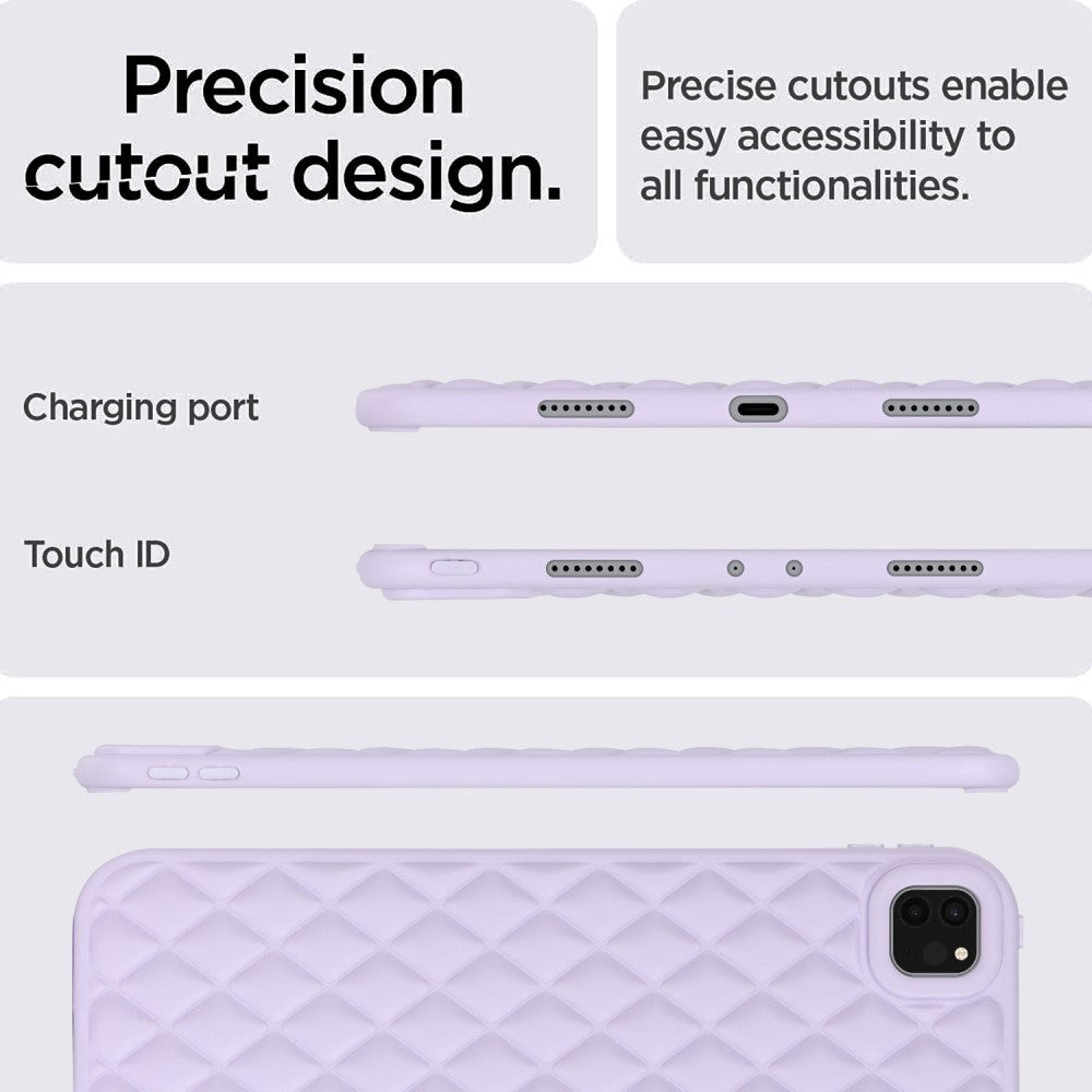iPad Pro 11" ( 2022 / 2021 / 2020) Fleksibelt Plastik Cover - Rhombe Design - Lilla