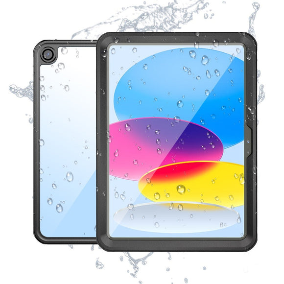 iPad 11" (2025) / iPad 10.9" (2024/2022) Vandtæt Håndværker Cover m. skærmbeskyttelse - Gennemsigtig / Sort