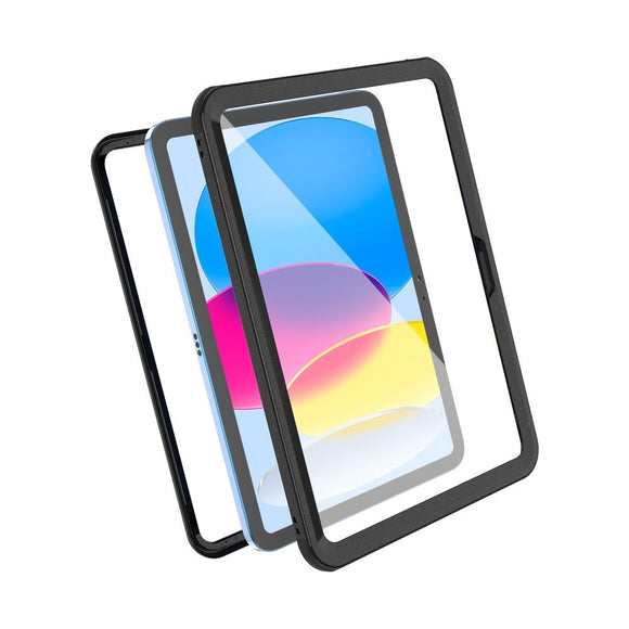 iPad 11" (2025) / iPad 10.9" (2024/2022) Vandtæt Håndværker Cover m. skærmbeskyttelse - Gennemsigtig / Sort