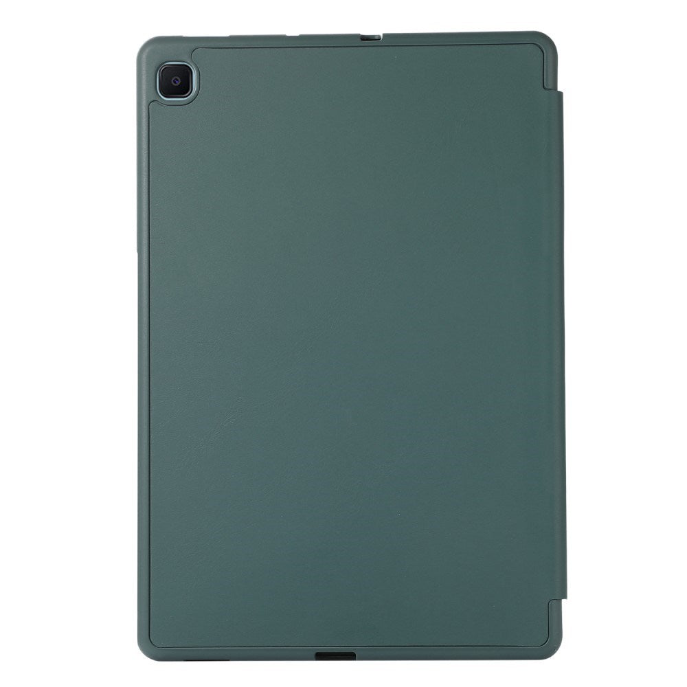 Samsung Galaxy Tab S6 Lite (2020-2024) Magnetisk Tri-Fold Læder Cover m. Pencil Holder - Mørkegrøn