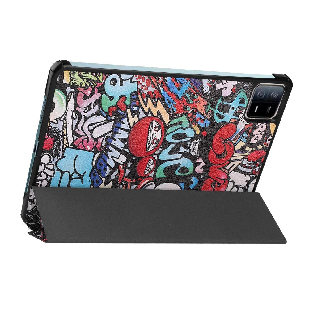 Xiaomi Pad 6 Læder Cover m. Stand - Graffiti