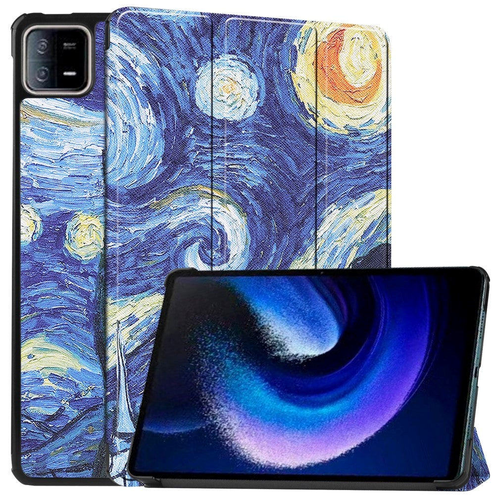 Xiaomi Pad 6 Læder Cover m. Stand - Maleri
