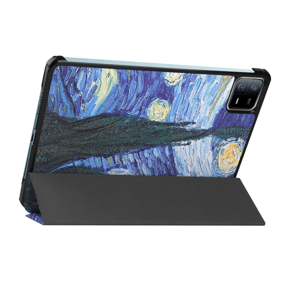 Xiaomi Pad 6 Læder Cover m. Stand - Maleri