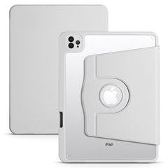 iPad Pro 12.9" (2022 / 2021 / 2020 / 2018) Hybrid Flip Cover m. Apple Pencil Holder - Grå / Gennemsigtig