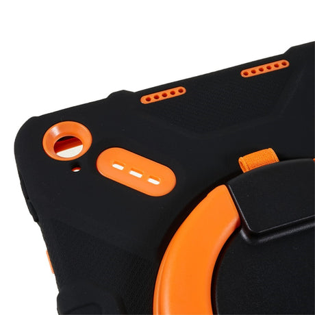 Pepkoo iPad 11" (2025) / 10.9" (2024 / 2022) Børne Cover m. Roterbar Stander - Sort / Orange