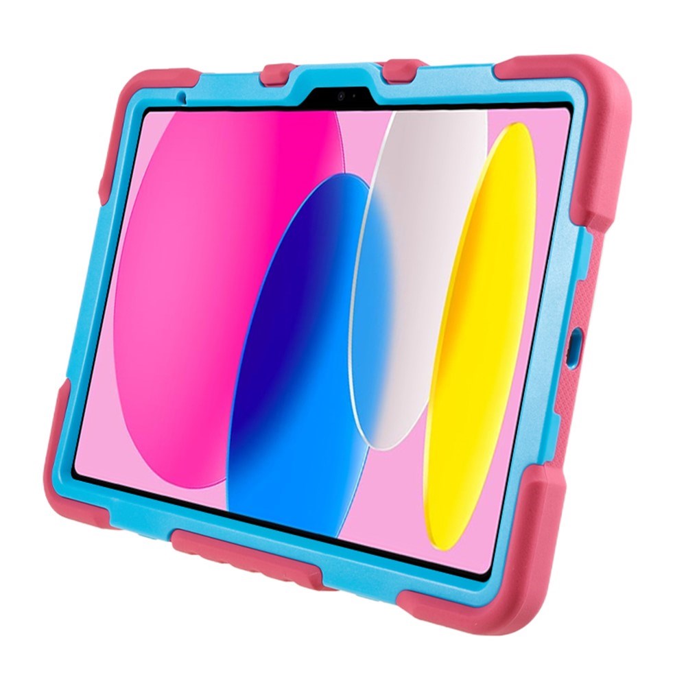 Pepkoo iPad 11" (2025) / 10.9" (2024 / 2022) Børne Cover m. Roterbar Stander - Lyserød / Blå
