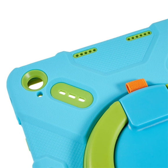 Pepkoo iPad 11" (2025) / 10.9" (2024 / 2022) Børne Cover m. Roterbar Stander - Blå / Grøn