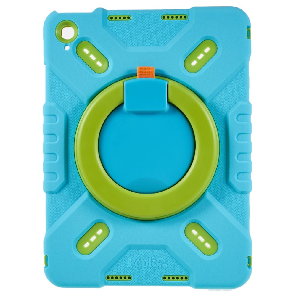 Pepkoo iPad 11" (2025) / 10.9" (2024 / 2022) Børne Cover m. Roterbar Stander - Blå / Grøn