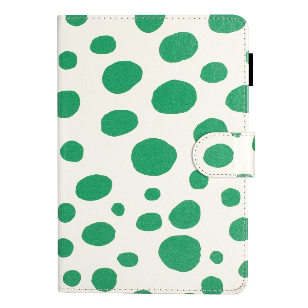iPad Pro 9.7 (2016) / iPad Air / iPad Air 2 / iPad 9.7 (2017/2018) Læder Cover m. Farvede Prikker - Hvid / Grøn