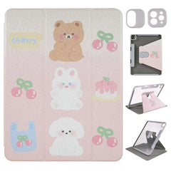 iPad Pro 12.9" (2022 / 2021 / 2020 / 2018) Hybrid Flip Cover m. 360° Kickstand, Apple Pencil Holder & Kamerabeskyttelse - Dyr / Gennemsigtig