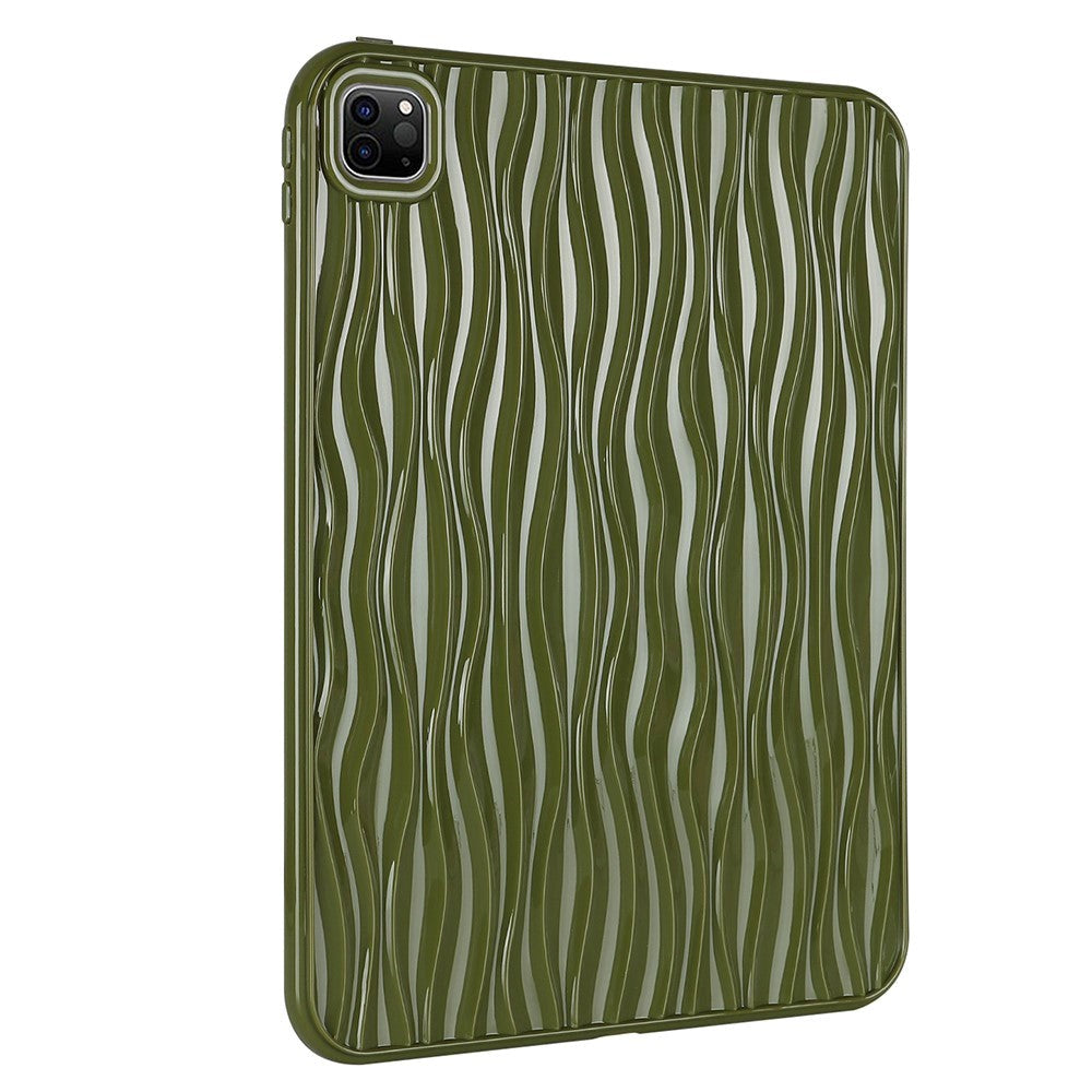 iPad Pro 11" (2022 / 2021 / 2020 / 2018) Fleksibelt Plastik Cover - Bølget Design - Grøn