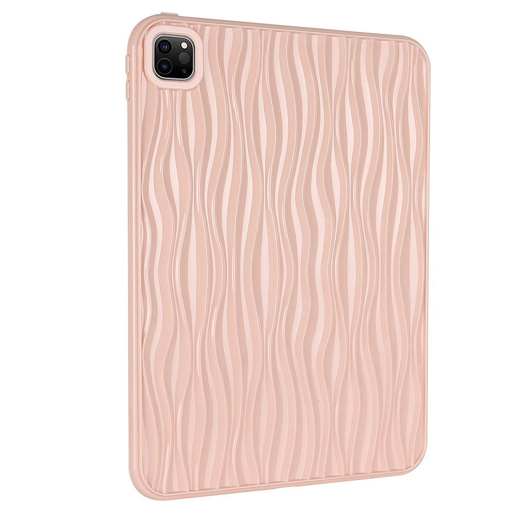 iPad Pro 11" (2022 / 2021 / 2020 / 2018) Fleksibelt Plastik Cover - Bølget Design - Lyserød