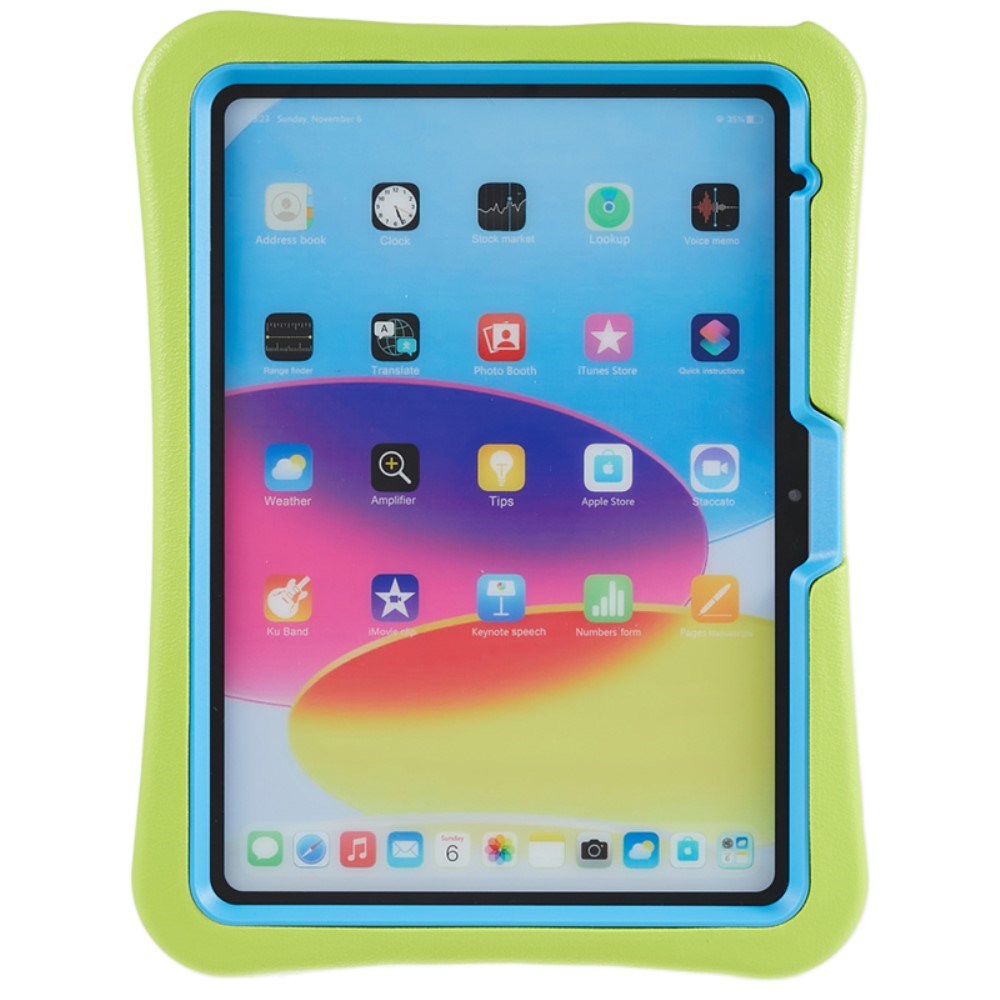 EIDERWOOD iPad 11" (2025) / 10.9" (2024 / 2022) Børne Cover m. Ståfunktion - Lysegrøn / Blå