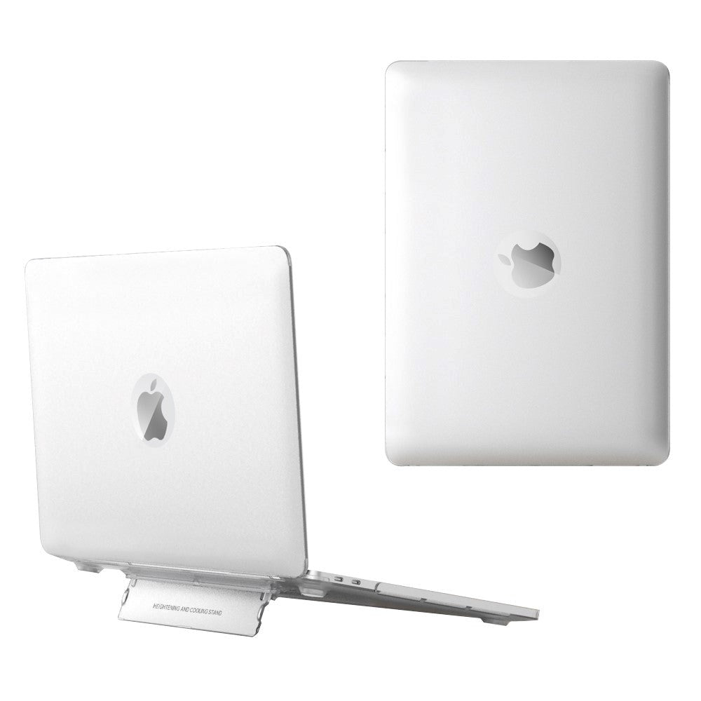 Macbook Air 13 (2018-2020) Plastik Cover m. Kickstand - Mat Frosted Gennemsigtig