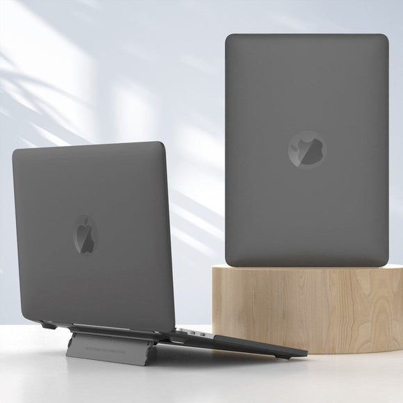Macbook Pro 13 (2016-2022) Plastik Cover m. Kickstand - Mat Frosted Sort