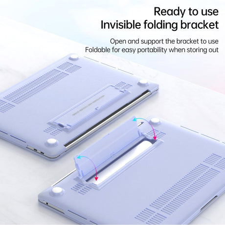 Macbook Pro 13 (2016-2022) Plastik Cover m. Kickstand - Mat Frosted Sort