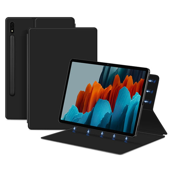 EIDERWOOD Samsung Galaxy Tab S8 / S7 Kunstlæder Flip Cover m. Pen Holder - Sort