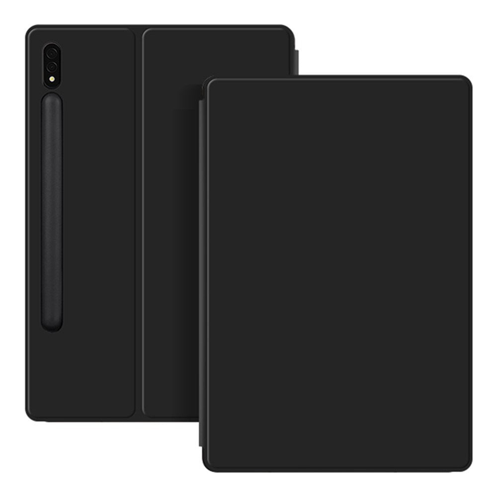 EIDERWOOD Samsung Galaxy Tab S8 / S7 Kunstlæder Flip Cover m. Pen Holder - Sort