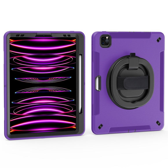 EIDERWOOD iPad Air 13" (2026 / 2025 / 2024) / Pro 12.9" (2022 / 2021 / 2020 / 2018) Håndværker Cover med Apple Pencil Holder & Skulderstrop - Lilla