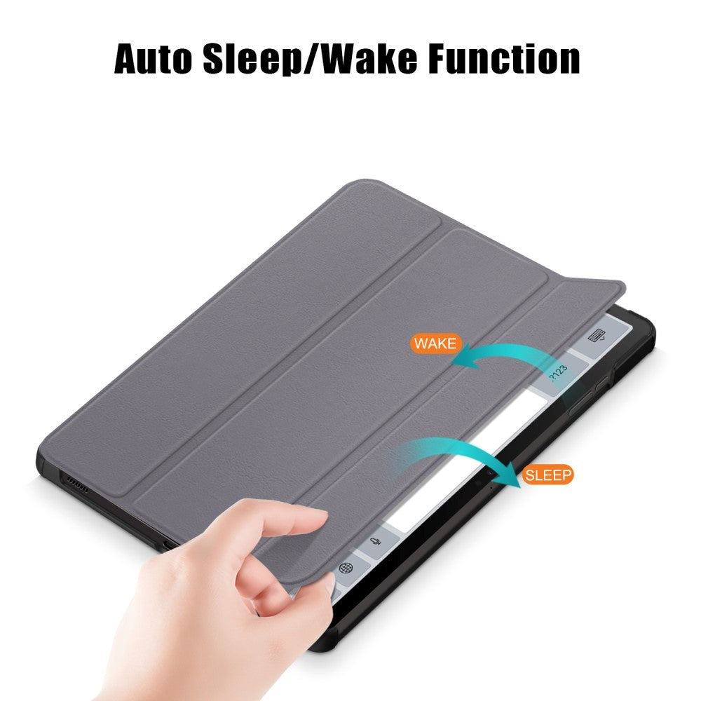 Samsung Galaxy Tab S9 Tri-Fold Læder Cover m. Standerfunktion - Grå