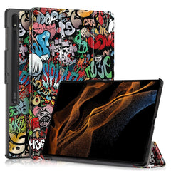 Samsung Tab S9 Ultra Tri-Fold Kunstlæder Cover - Graffiti