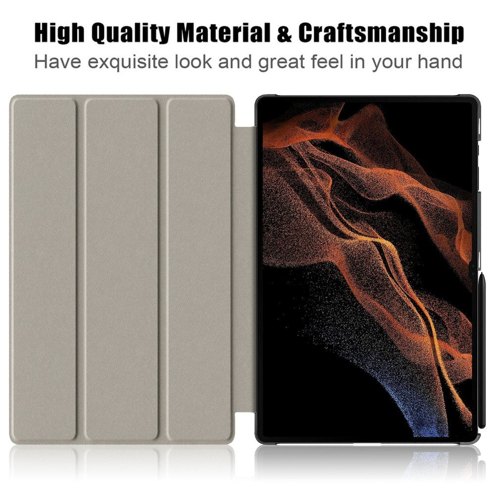 Samsung Tab S9 Ultra Tri-Fold Kunstlæder Cover - Galakse
