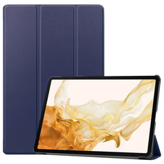 Samsung Galaxy Tab S9+ (Plus) Tri-Fold Læder Cover m. Pencil Holder - Mørkeblå