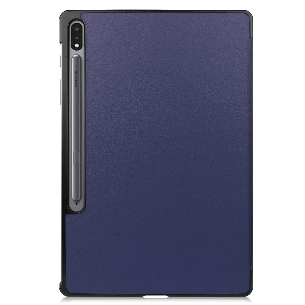 Samsung Galaxy Tab S9+ (Plus) Tri-Fold Læder Cover m. Pencil Holder - Mørkeblå
