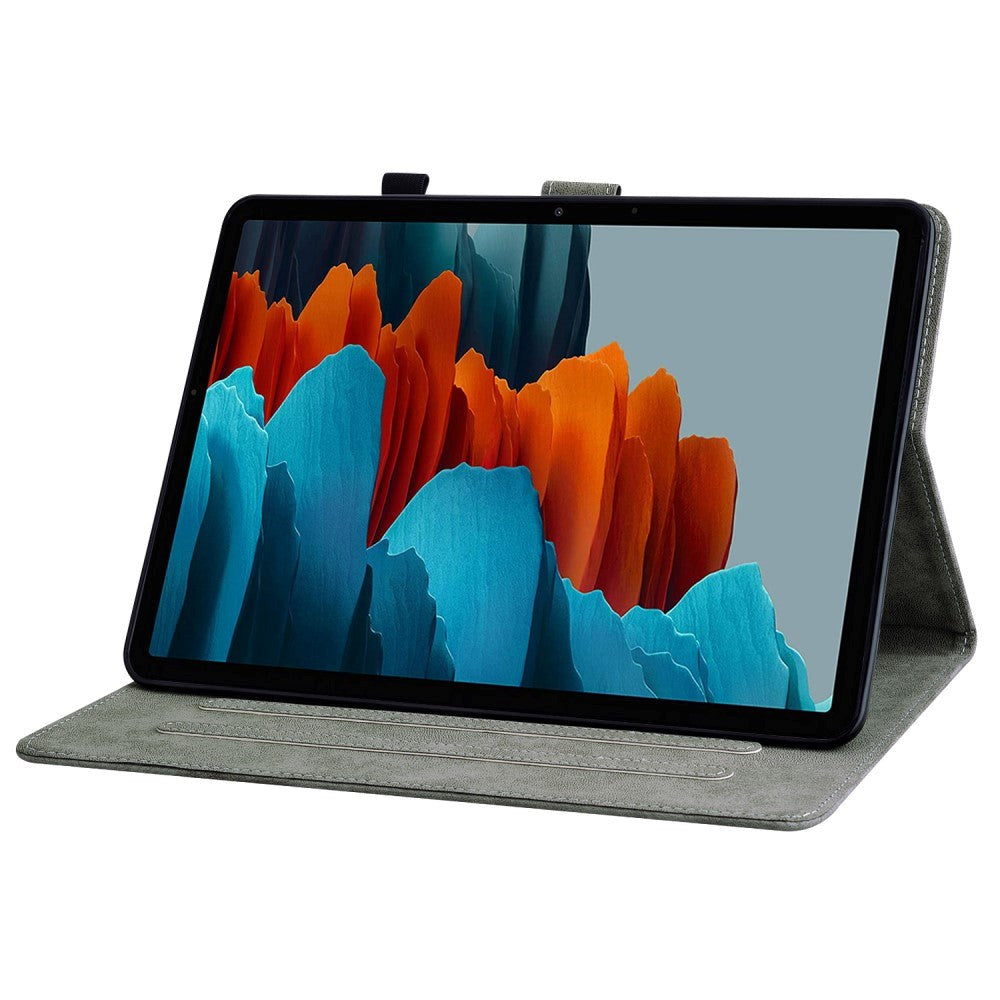 Samsung Galaxy Tab S9 Blødt Læder Cover m. Ståfunktion & Kortholder - Brunt
