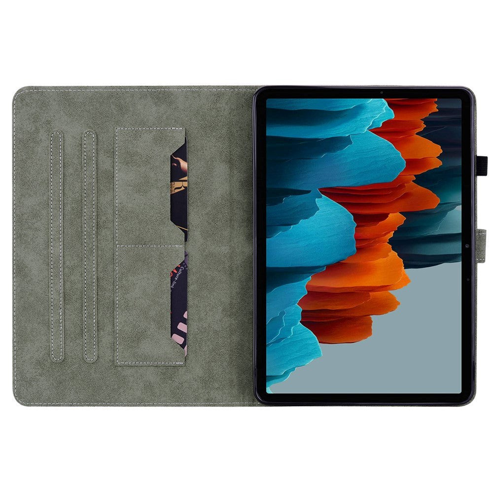 Samsung Galaxy Tab S9 Blødt Læder Cover m. Ståfunktion & Kortholder - Brunt