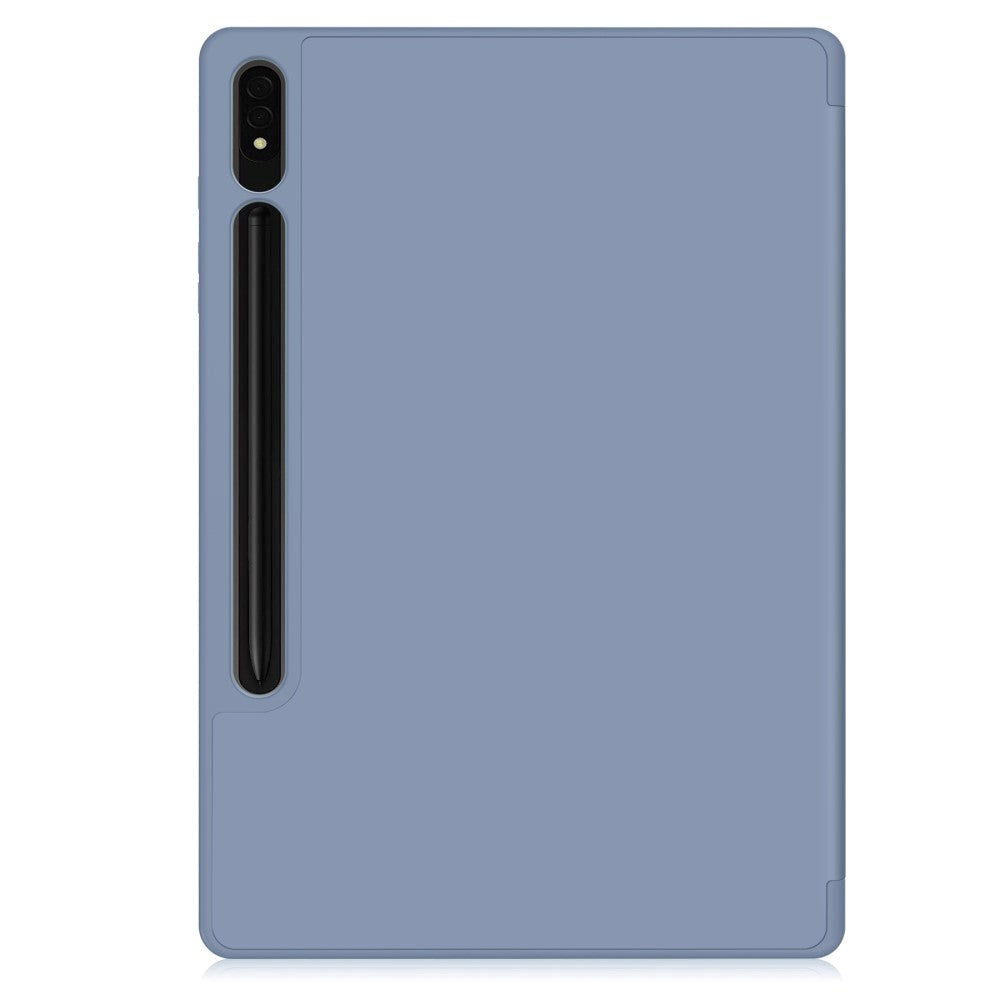 Samsung Galaxy Tab S9+ (Plus) Magnetisk Tri-Fold Læder Cover m. Pencil Holder - Blå