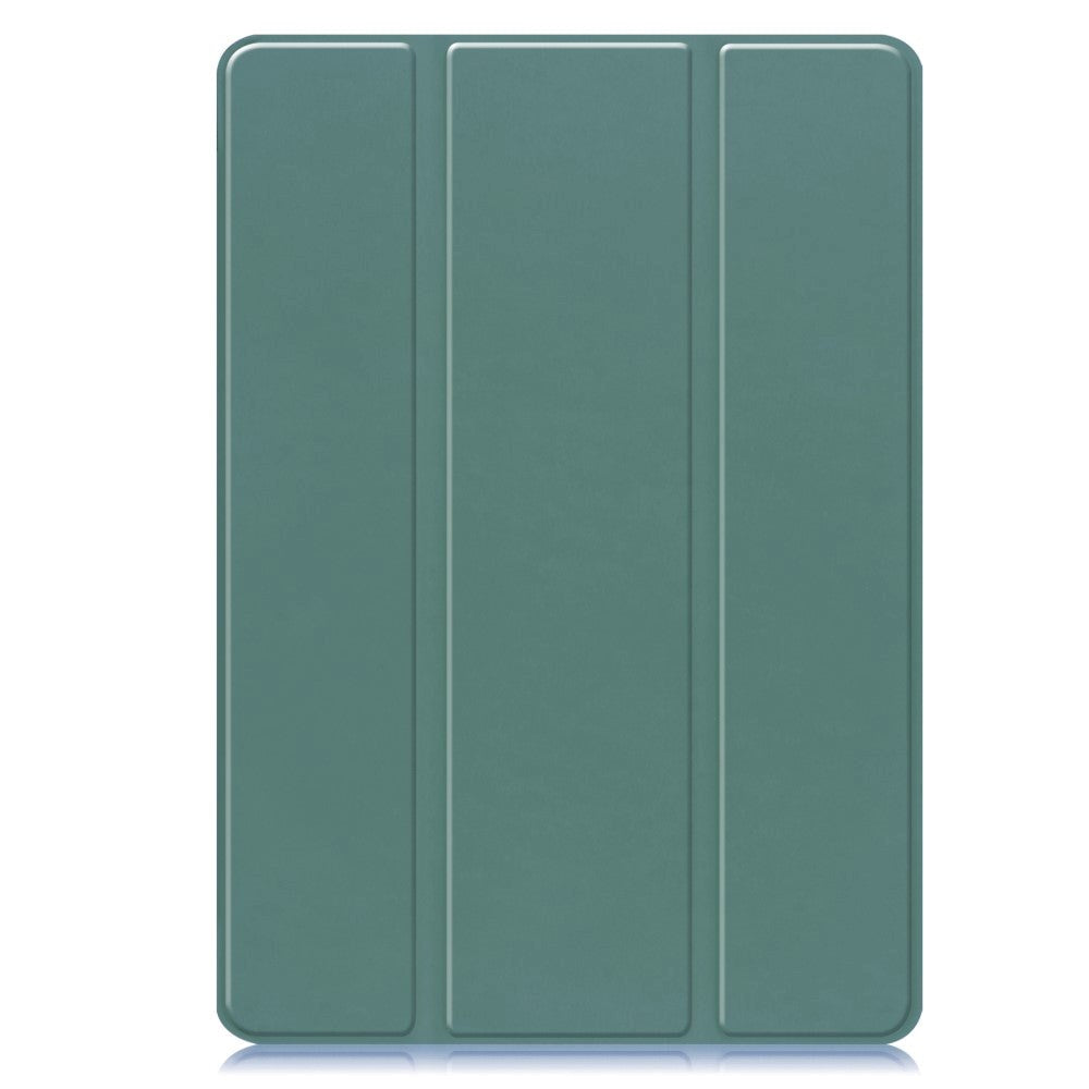 Samsung Galaxy Tab S9+ (Plus) Magnetisk Tri-Fold Læder Cover m. Pencil Holder - Mørkegrøn