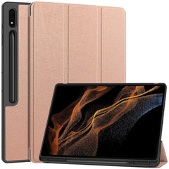 Samsung Galaxy Tab S9 Ultra Tri-Fold Læder Cover m. Standerfunktion - Rose Gold