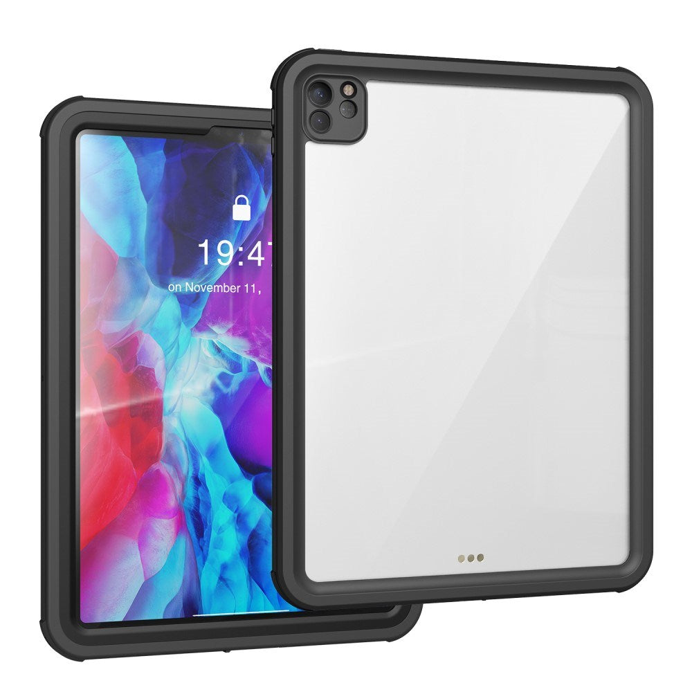 iPad Pro 11" (2022 / 2021 / 2020 / 2018) Vandtæt Håndværker Cover m. skærmbeskyttelse - Gennemsigtig / Sort