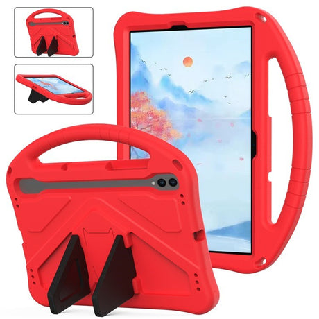 EIDERWOOD Samsung Galaxy Tab S9 / S8 / S7 Børne Cover m. Håndtag & Ståfunktion - Rød