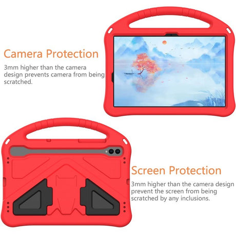 EIDERWOOD Samsung Galaxy Tab S9 / S8 / S7 Børne Cover m. Håndtag & Ståfunktion - Rød