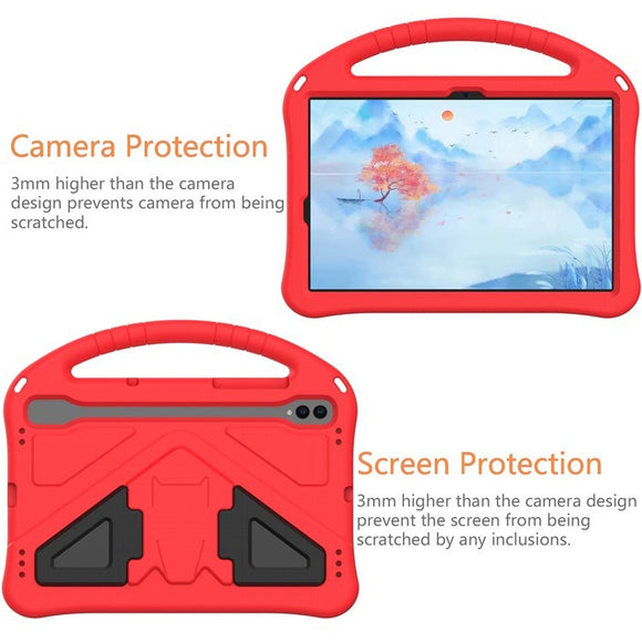 EIDERWOOD Samsung Galaxy Tab S9 / S8 / S7 Børne Cover m. Håndtag & Ståfunktion - Rød