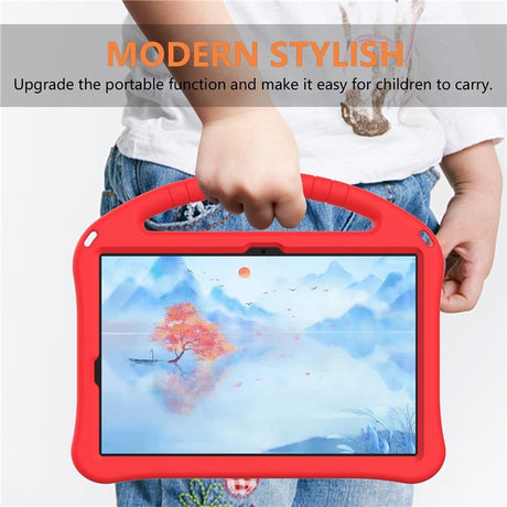 EIDERWOOD Samsung Galaxy Tab S9 / S8 / S7 Børne Cover m. Håndtag & Ståfunktion - Rød