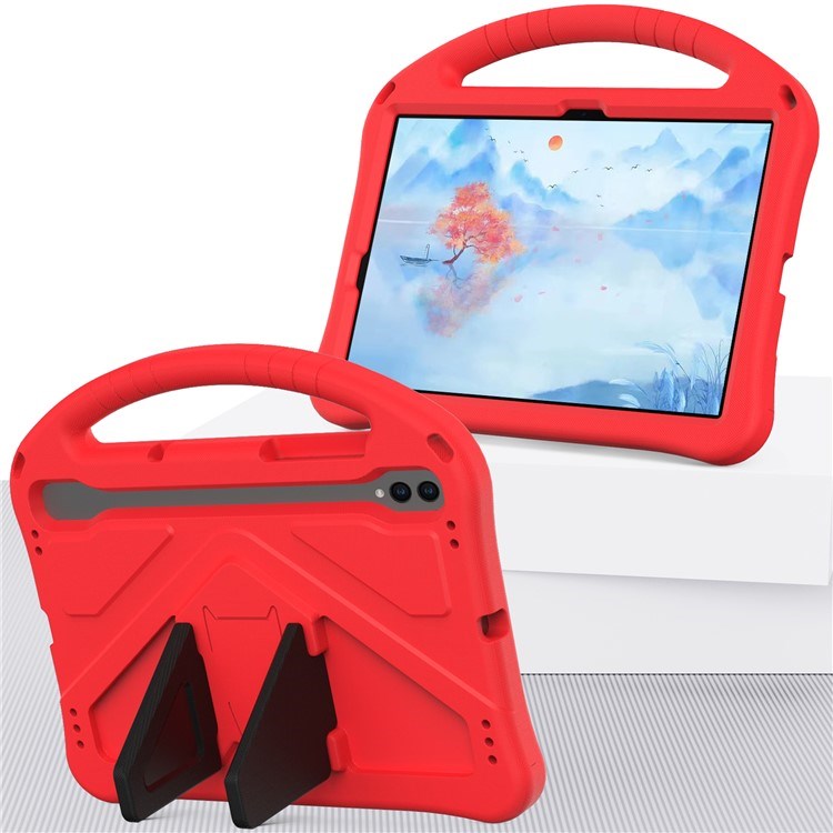 EIDERWOOD Samsung Galaxy Tab S9 / S8 / S7 Børne Cover m. Håndtag & Ståfunktion - Rød