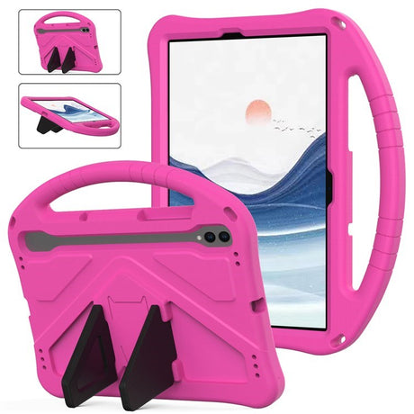 EIDERWOOD Samsung Galaxy Tab S9 / S8 / S7 Børne Cover m. Håndtag & Ståfunktion - Lyserød