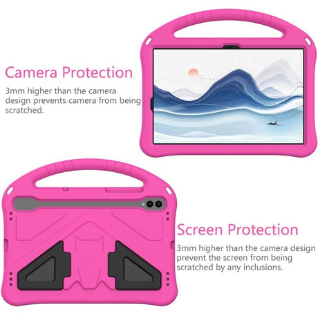 EIDERWOOD Samsung Galaxy Tab S9 / S8 / S7 Børne Cover m. Håndtag & Ståfunktion - Lyserød