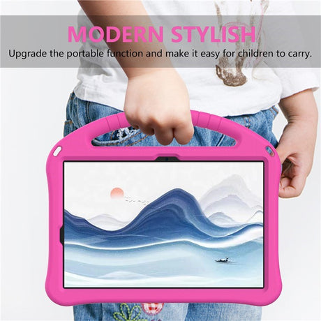 EIDERWOOD Samsung Galaxy Tab S9 / S8 / S7 Børne Cover m. Håndtag & Ståfunktion - Lyserød